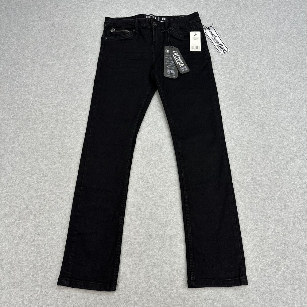 Premium Cultura Jeans Black Wash Mid Rise Boys 12 Skinny Stretch Denim Casual